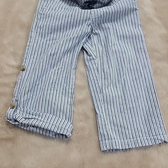 JANIE AND JACK BLUE STRIPED SEERSUCKER ROLL-UP PANTS, SIZE 2T - Picture 7 of 12